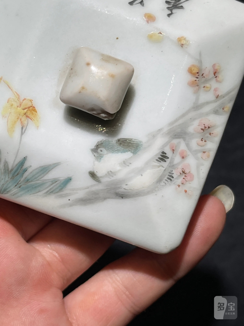清晚期 浅绛彩花鸟纹温酒器 - 图21